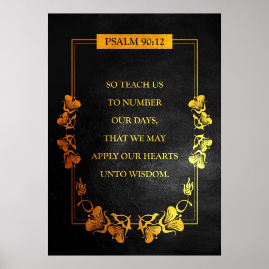 Psalm 90:12 Bijbelversie Poster (Voorkant)
