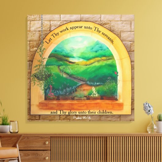 Psalm 90:16 canvas afdruk (Insitu (Woonkamer))