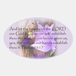 Psalm 90:17 KJV Bijbelvers Ovale Sticker