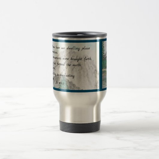 Psalm 90 Waterverf Mountain Travel Mug Reisbeker (Center)