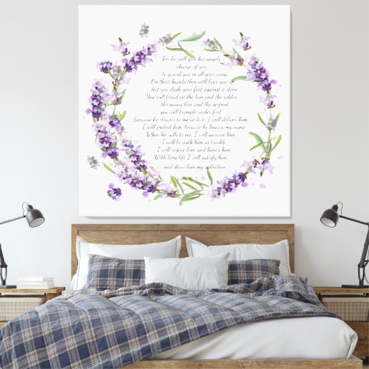 Psalm 91: 11-16 canvasafdruk canvas afdruk (Insitu (Slaapkamer))