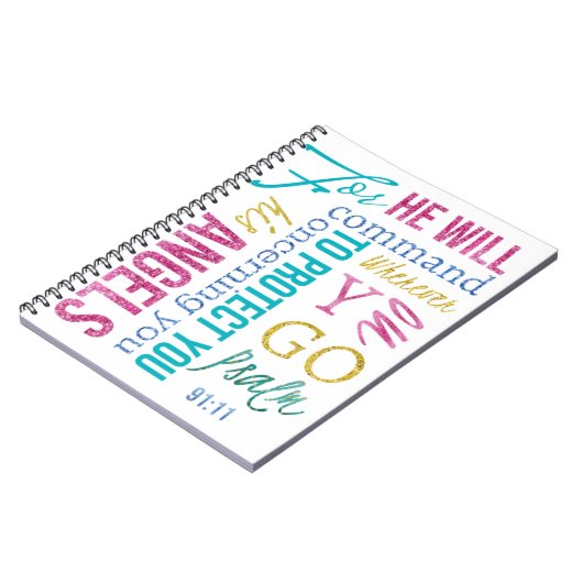 Psalm 91:11 Angel Scripture Prayer Journal Sermon Notitieboek (Linkerzijde)