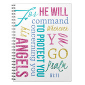 Psalm 91:11 Angel Scripture Prayer Journal Sermon Notitieboek (Voorkant)