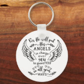 Psalm 91:11 Bijbelscript Verse Angels Guard Sleutelhanger (Voorkant)