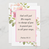 Psalm 91:11 Bijbelvers over Bescherming Kaart (Voorkant / Achterkant)