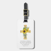 psalm 91:11 Bijbelverse zondbloemen Kruis Bagagelabel (Voorkant verticaal)