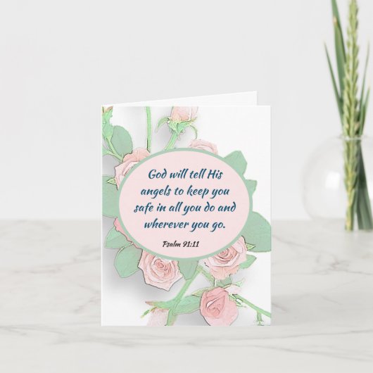 Psalm 91:11 Bijbelversen over verzegelingen Feestdagen Kaart (Voorkant)