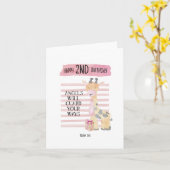 Psalm 91:11 Giraffe 2e verjaardag Kaart (Gele Bloem)