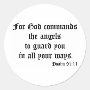 Psalm 91:11 ronde sticker