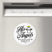 Psalm 91:11 Zijn engelen kijken over mij - Rond Magneet (Insitu (Vaatwasser))