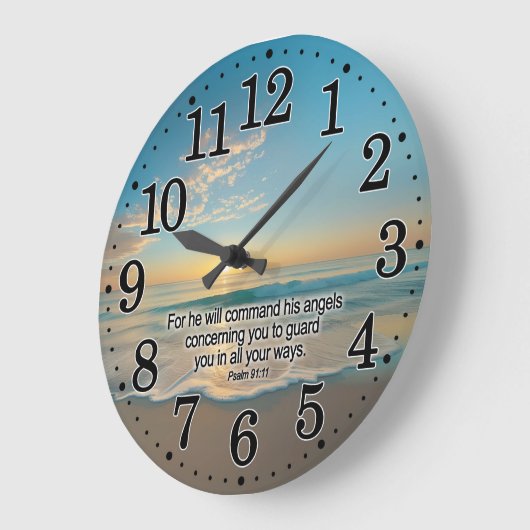 Psalm 91:11 Zijn engelen zullen u bijbelvers bewak Grote Klok (Hoek)