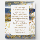 Psalm 91:14-15 De Heer zegt dat Ik de Bijbel zal r Fotoplaat (Voorkant)