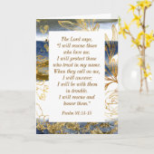 Psalm 91:14-15 De Heer zegt dat Ik de Bijbel zal r Kaart (Gele Bloem)