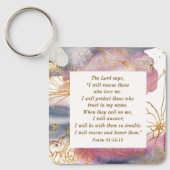 Psalm 91:14-15 De Heer zegt dat Ik de Bijbel zal r Sleutelhanger (Voorkant)