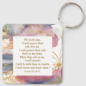 Psalm 91:14-15 De Heer zegt dat Ik de Bijbel zal r Sleutelhanger (Achterkant)