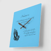 Psalm 91:1-2 Blauw Vierkante Klok (Hoek)