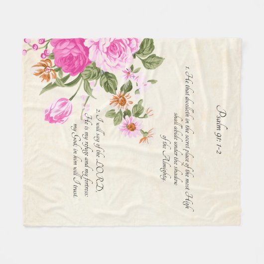 psalm 91:1-2 fleece deken (Voorkant (Horizontaal))