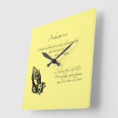 Psalm 91:1-2 Geel Vierkante Klok (Hoek)