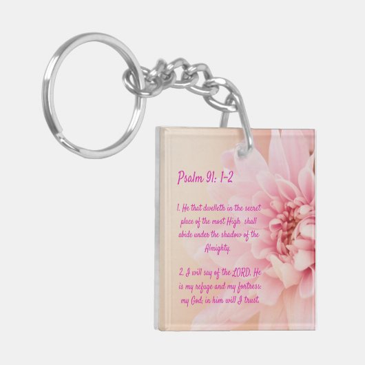 Psalm 91:1-2 gepersonaliseerd sleutelhanger (Voorkant Links)