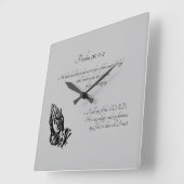 psalm 91:1-2 grijs vierkante klok (Hoek)