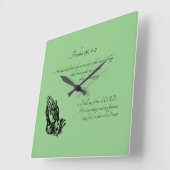 Psalm 91:1-2 groen vierkante klok (Hoek)