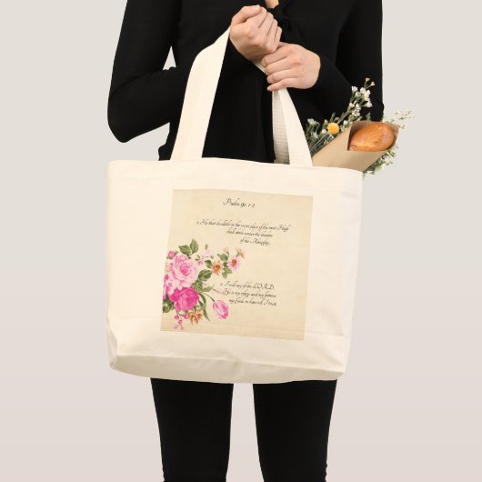 psalm 91:1-2 grote tote bag (Voorkant (product))