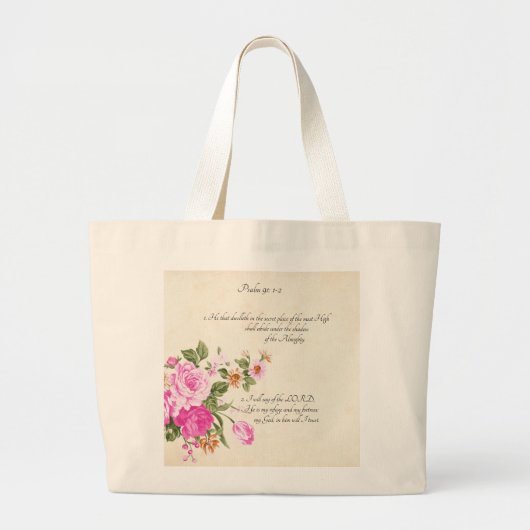 psalm 91:1-2 grote tote bag (Voorkant)