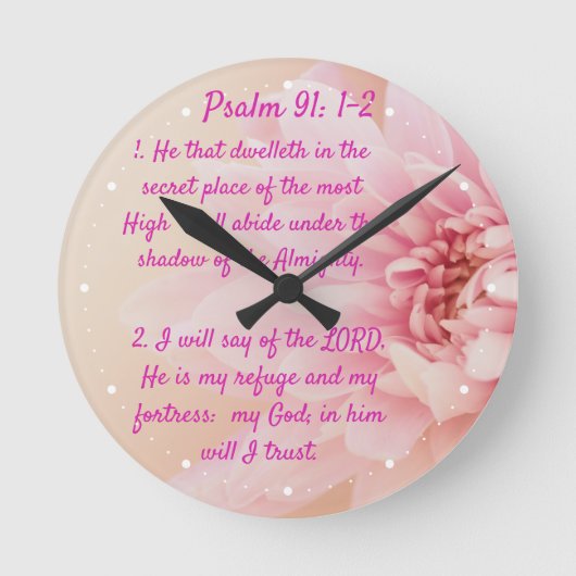 Psalm 91:1-2 ronde klok (Voorkant)