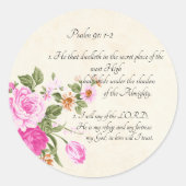 psalm 91:1-2 ronde sticker (Voorkant)
