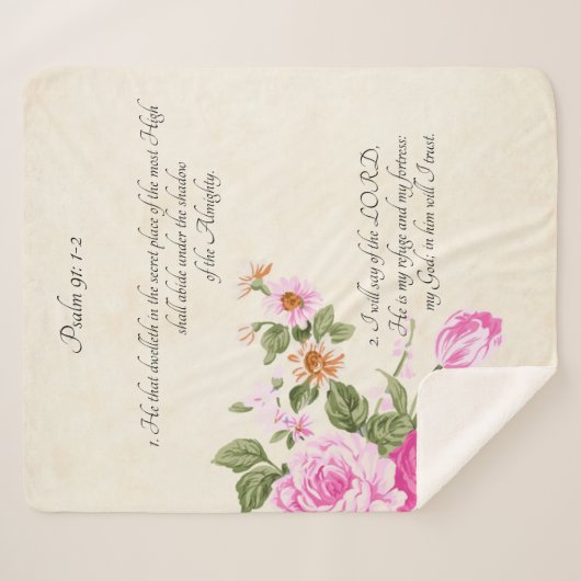 psalm 91:1-2 sherpa deken (Voorkant (horizontaal))