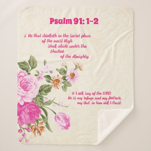 psalm 91:1-2 sherpa deken (Voorkant)