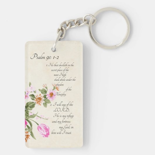 Psalm 91:1-2 sleutelhanger (achterkant)