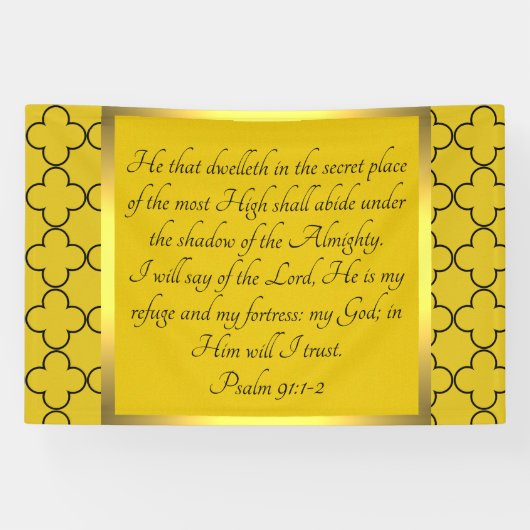 psalm 91:1-2 spandoek (Horizontaal)
