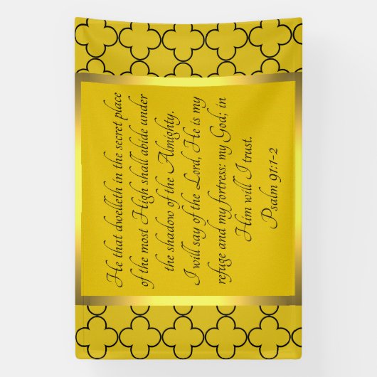 psalm 91:1-2 spandoek (Verticaal)