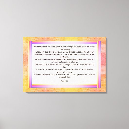 Psalm 91:1-7 canvas afdruk (Voorkant)