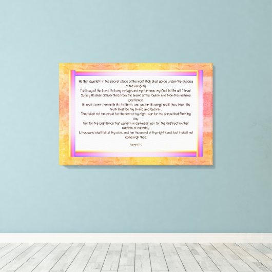 Psalm 91:1-7 canvas afdruk (Insitu (Houten vloer))