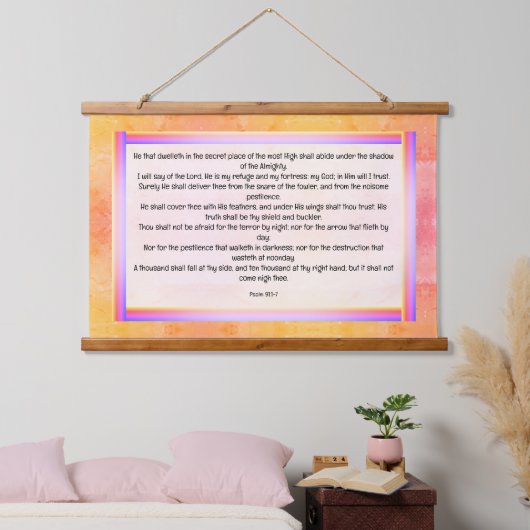 Psalm 91:1-7 hangend wandkleed (Slaapkamer)