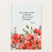 Psalm 91:1 Bijbelse Waterverf Wisdom Poppies Art Planner (Voorkant)