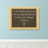 psalm 91:1 canvas afdruk (Insitu (Houten vloer))