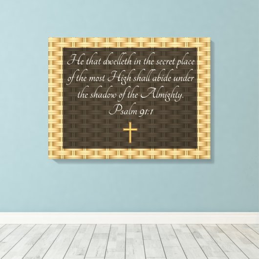 psalm 91:1 canvas afdruk (Insitu (Houten vloer))