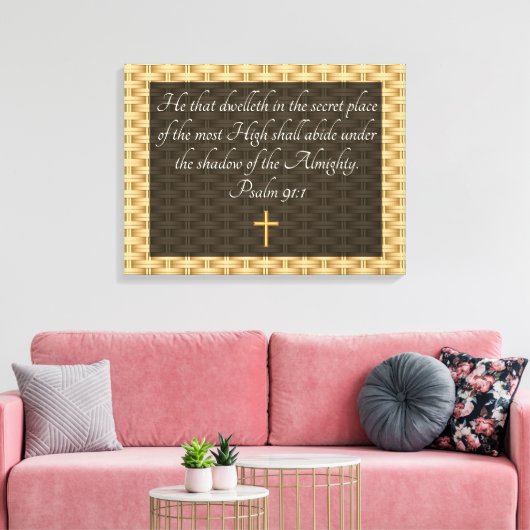 psalm 91:1 canvas afdruk (Insitu (Woonkamer))