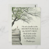 Psalm 91:1 Hij die op de SECRET PLACE woont Briefkaart (Voorkant / Achterkant)