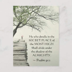 Psalm 91:1 Hij die op de SECRET PLACE woont Briefkaart
