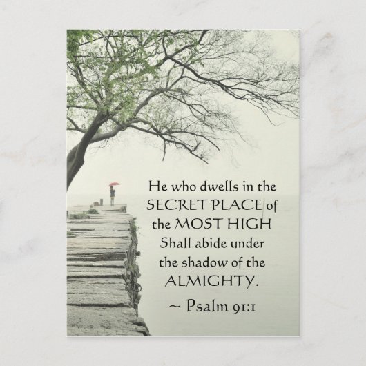Psalm 91:1 Hij die op de SECRET PLACE woont Briefkaart (Voorkant)