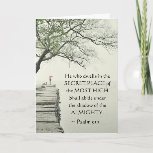Psalm 91:1 Hij die op de SECRET PLACE woont Kaart (Voorkant)
