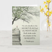 Psalm 91:1 Hij die op de SECRET PLACE woont Kaart (Gele Bloem)