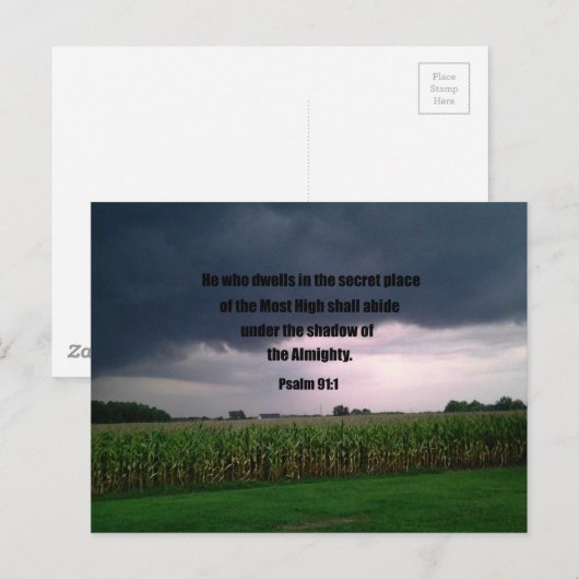 Psalm 91:1 Hij die woont in de geheime plaats... Briefkaart (Voorkant / Achterkant)