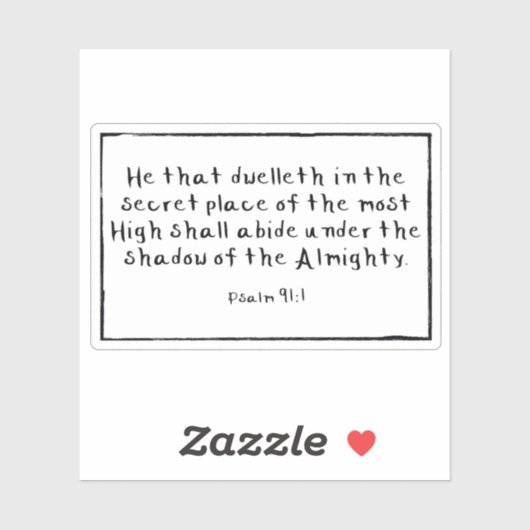 Psalm 91:1 Rechthoek, vinylStickers met aangepaste Sticker (Vel)