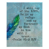 Psalm 91:2 Bijbelvers Foto Afdruk (Voorkant)