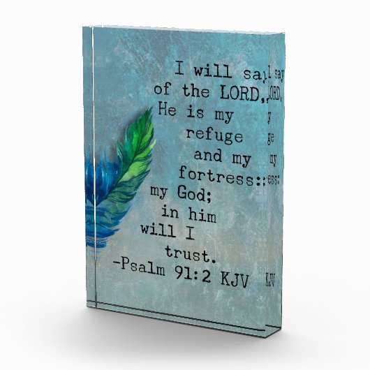 Psalm 91:2 Bijbelvers Fotoblokken (Rechts)